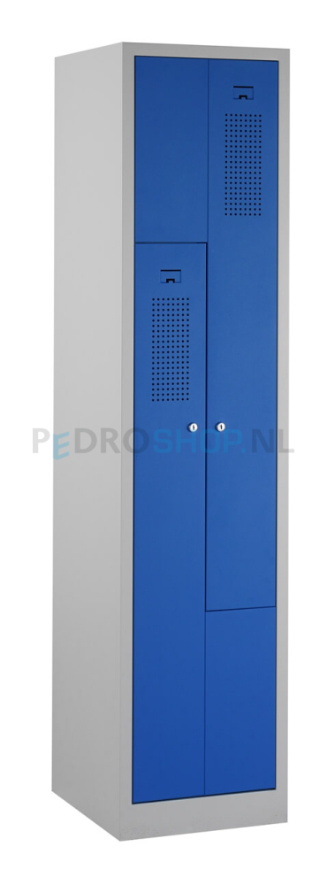 Z-garderobekast PDC-240, 1-koloms, 2-deurs, 41 cm breed, blauw