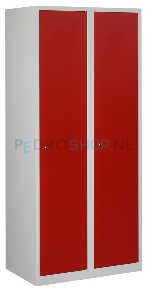 Schoon/vuil garderobekast PDC-T220, 2-koloms, 2-deurs, rood