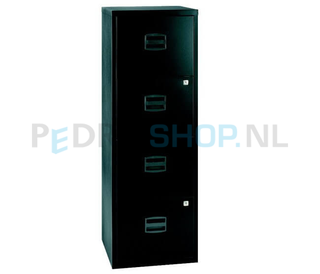 Dossierkast Bisley PFA4F voor opbergen hangmappen, 4 laden, zwart