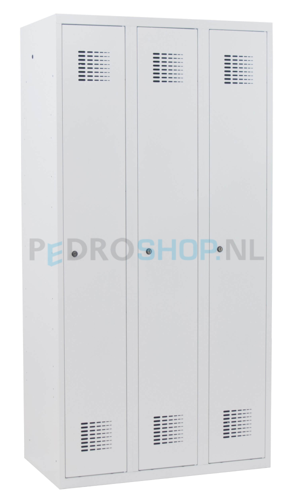 Garderobekast SQ Classic, wit, 3-koloms, 3-deurs, 180*90*50 cm