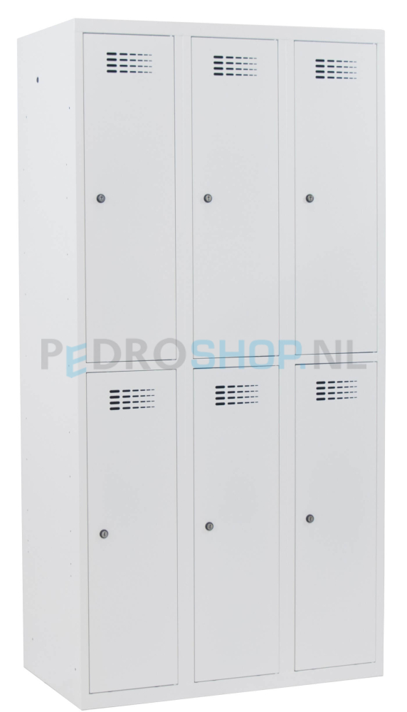 SQ Classic garderobekast, wit, 3-koloms, 6-deurs, 180*90*50 cm