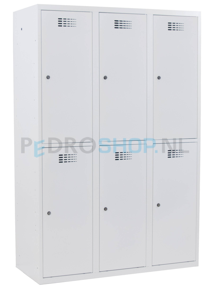 SQ Classic garderobekast, wit, 3-koloms, 6-deurs, 180*120*50 cm