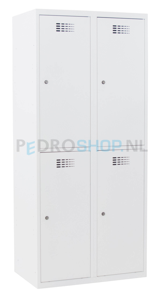 SQ Classic garderobekast, wit, 2-koloms, 4-deurs, 180*80*50 cm