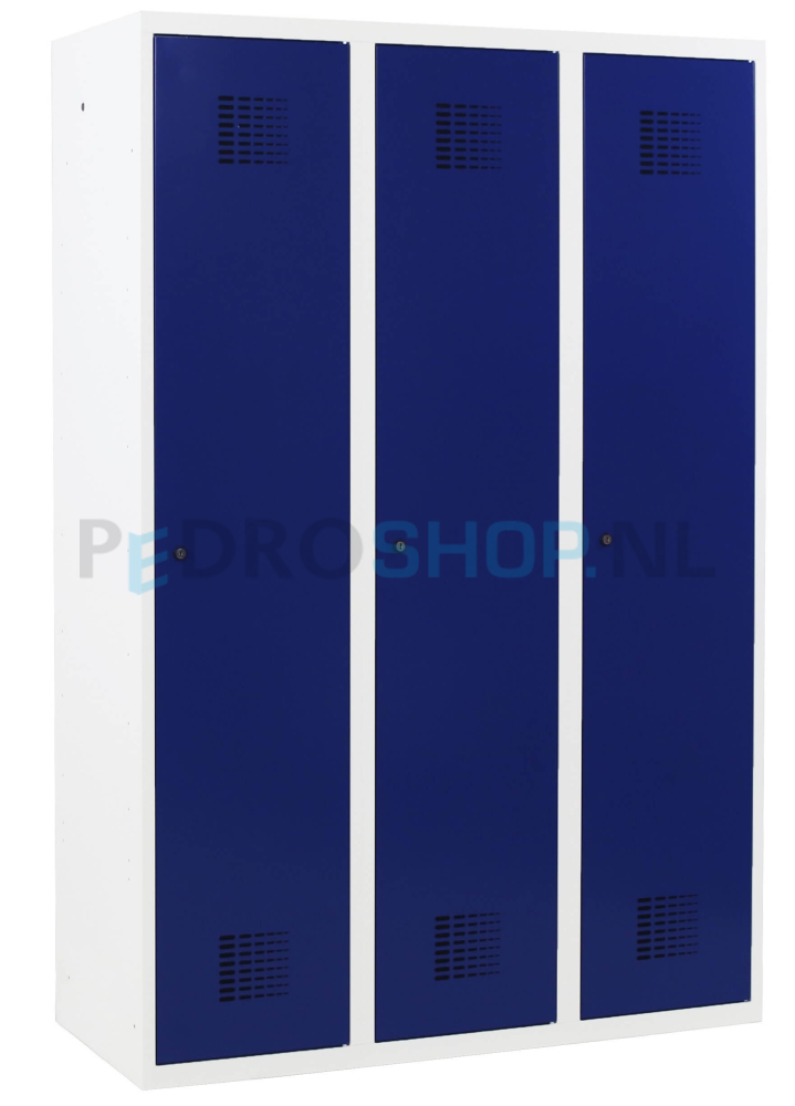  SQ garderobekast Classic, 3-koloms, 3-deurs, blauw, 180*120*50 cm
