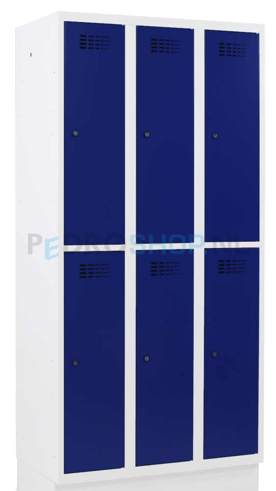SQ Classic garderobekast, blauw, 3-koloms, 6-deurs, 180*90*50 cm