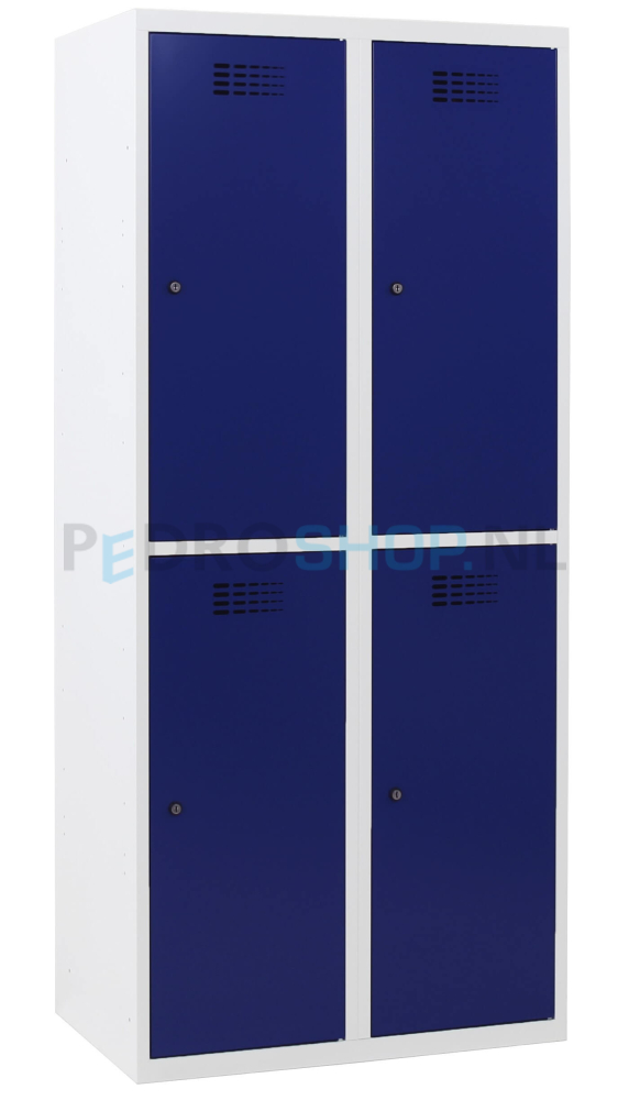 SQ Classic garderobekast, blauw, 2-koloms, 4-deurs, 180*80*50 cm