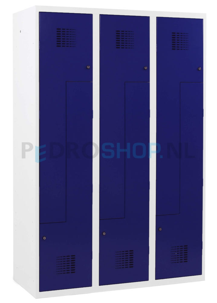 SQ Classic Z-garderobekast, 3-koloms, 6-deurs, blauw, 180*120*50 cm