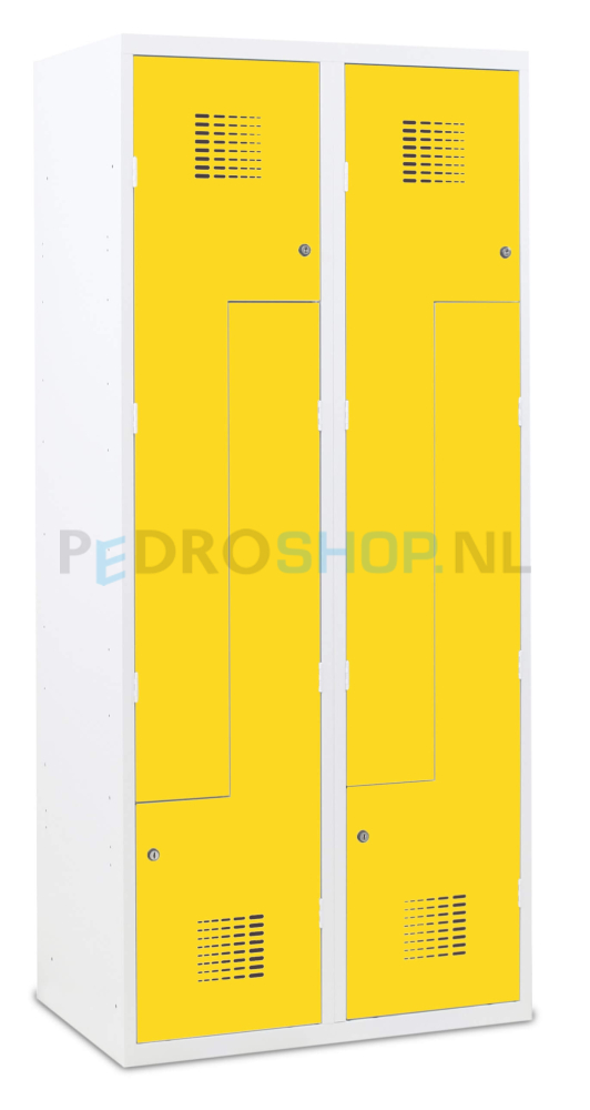 SQ Classic Z-garderobekast, 2-koloms, 4-deurs, geel, 180*80*50 cm