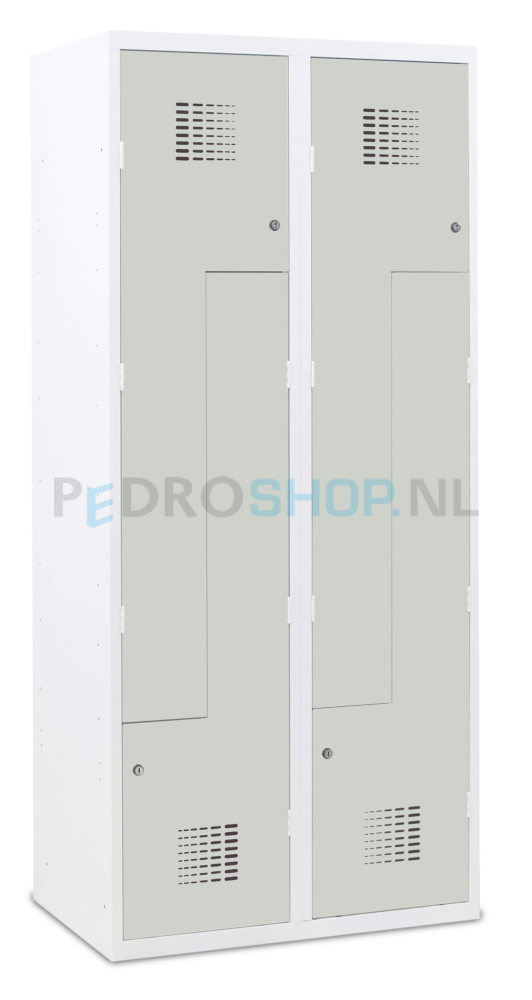 SQ Classic Z-garderobekast, 2-koloms, 4-deurs, lichtgrijs, 180*80*50 cm