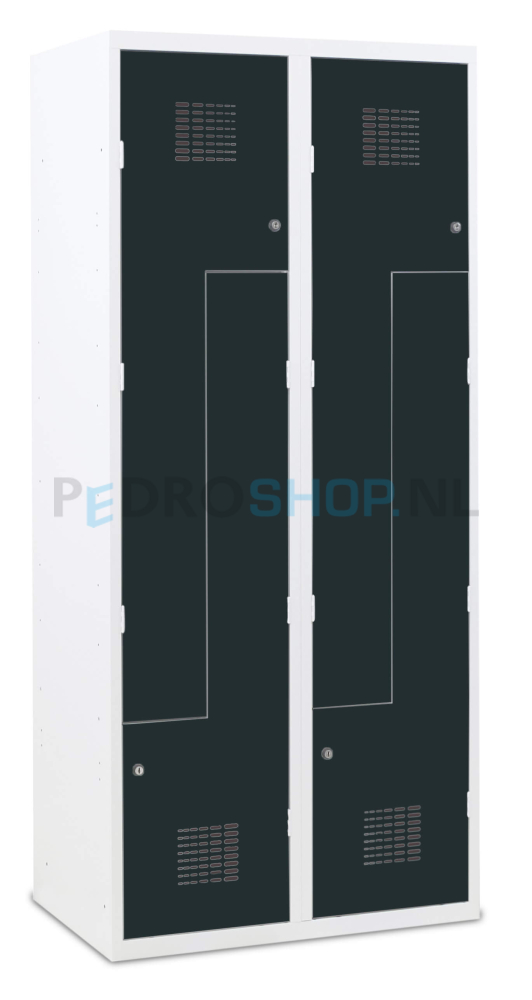SQ Classic Z-garderobekast, 2-koloms, 4-deurs, antraciet, 180*80*50 cm