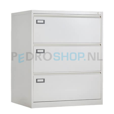 Dubbele hangmappenkast PDC-B100 met 3 laden, wit