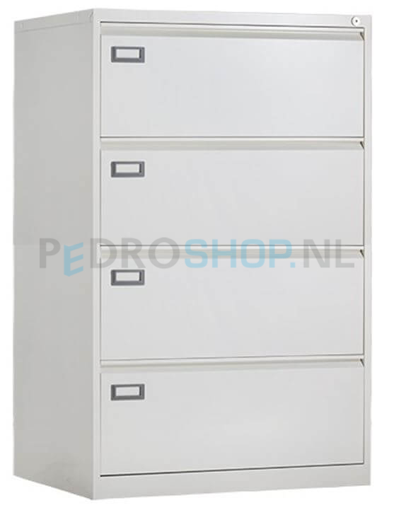 Dubbele hangmappenkast PDC-B130 met 4 laden, wit