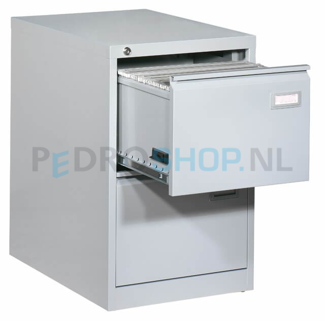 Dossierkast PDC -70 met 2 laden, voor opbergen hangmappen, lichtgrijs