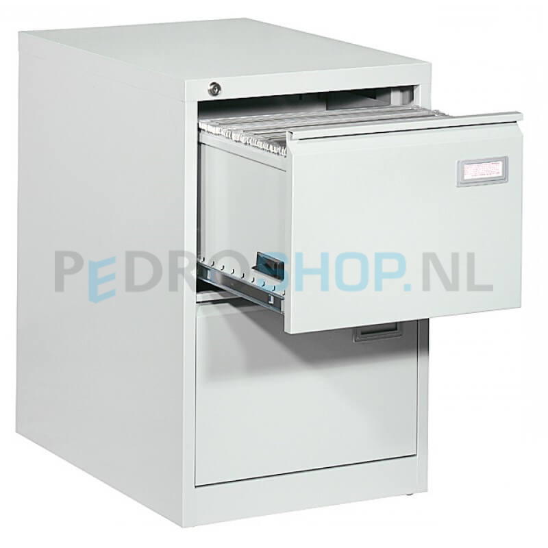 Dossierkast PDC -70 met 2 laden, voor opbergen hangmappen, wit