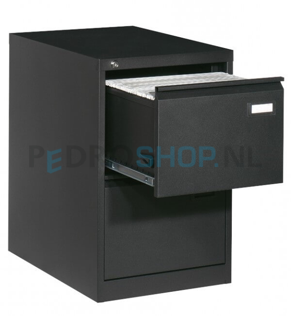 Dossierkast PDC -70 met 2 laden, voor opbergen hangmappen, zwart