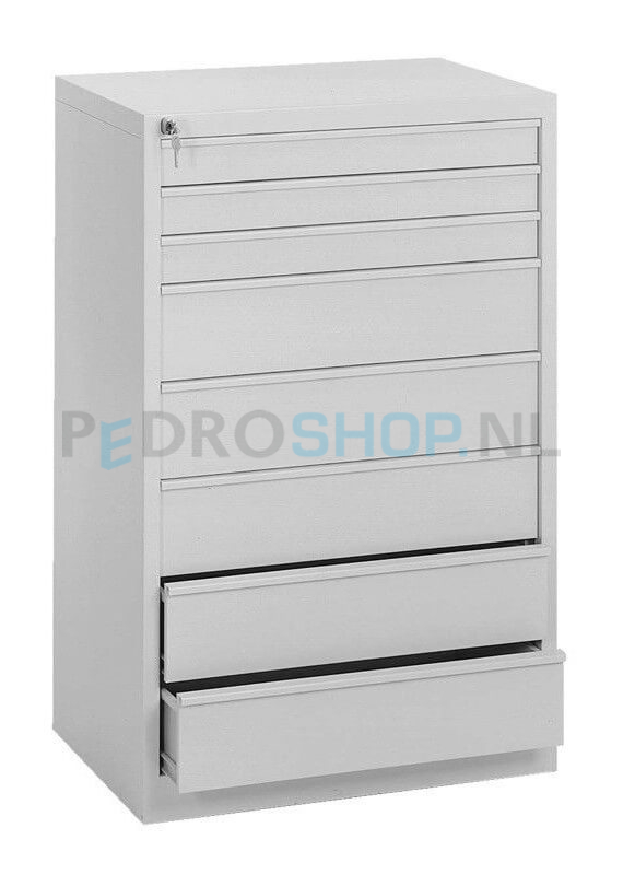 Tekeningkast PDC -A38, A3 formaat, 8 laden, lichtgrijs