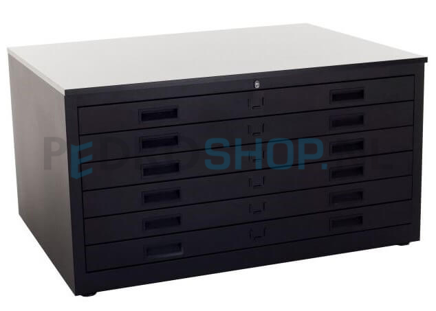 Tekeningkast PDC-A06, A0 formaat, 6 laden, zwart