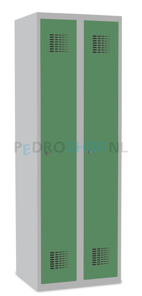 Garderobekast SQ Classic, groen, 2-koloms, 2-deurs, 180*60*50 cm