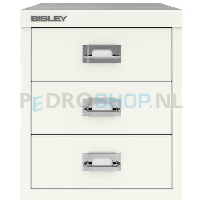 Meerladenkast Bisley-3, A4 formaat, 3 laden, krijtwit