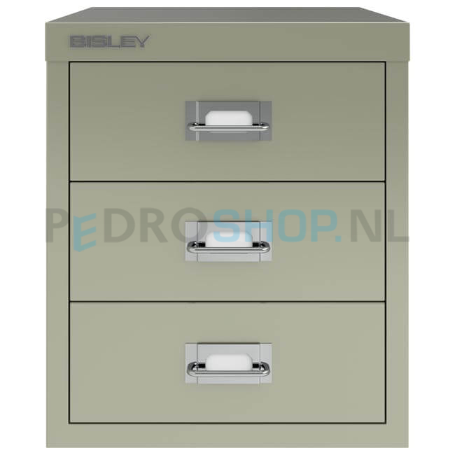 Meerladenkast Bisley-3, A4 formaat, 3 laden, betongrijs
