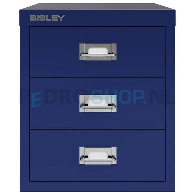 Meerladenkast Bisley-3, A4 formaat, 3 laden, donkerblauw