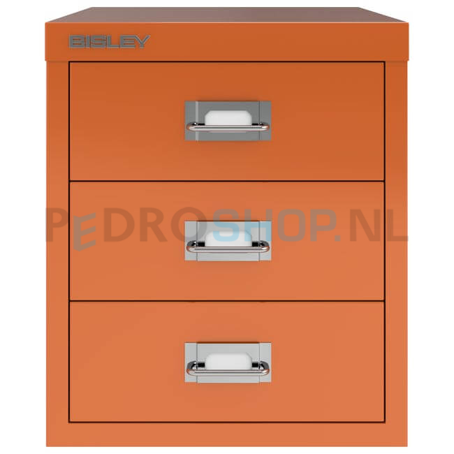 Meerladenkast Bisley-3, A4 formaat, 3 laden, oranje