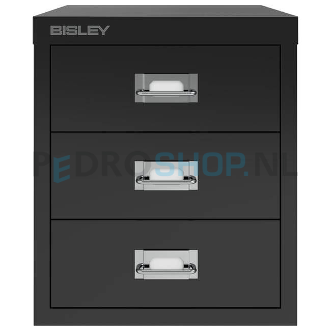 Meerladenkast Bisley-3, A4 formaat, 3 laden, zwart