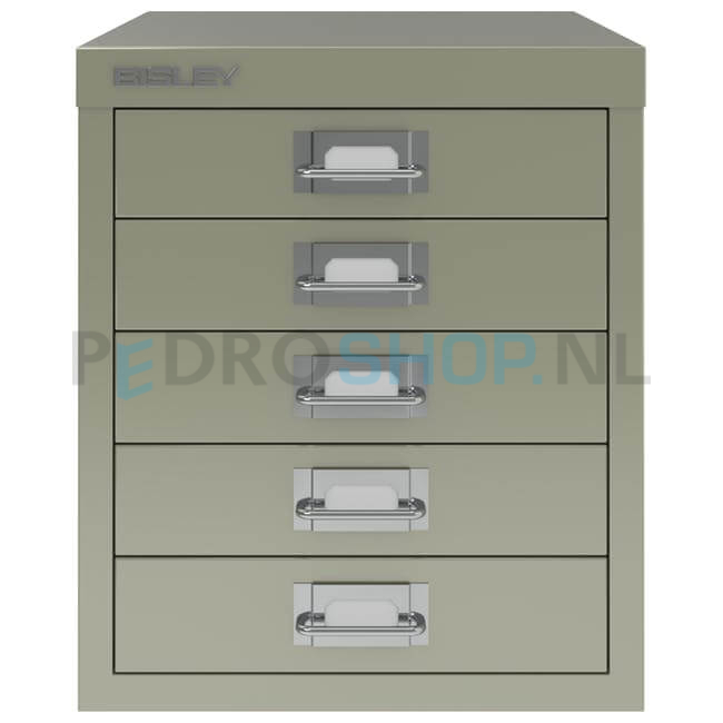 Meerladenkast Bisley-5, A4 formaat, 5 laden, betongrijs