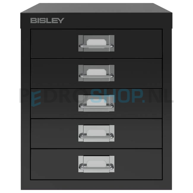 Meerladenkast Bisley-5, A4 formaat, 5 laden, zwart
