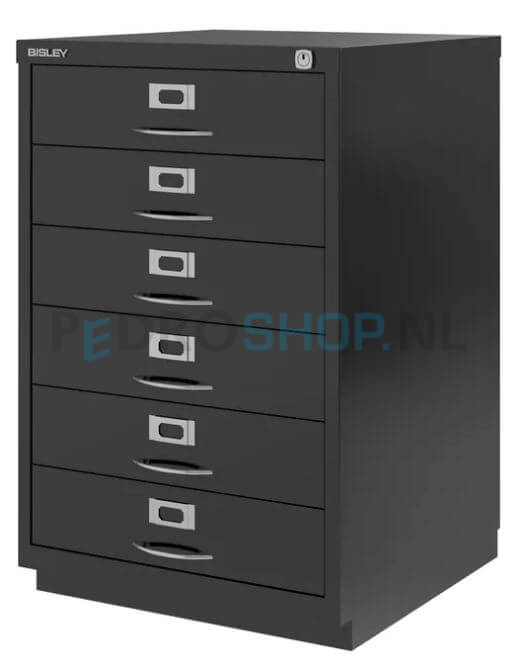 Ladenkast Bisley F-serie, 6 laden, zwart