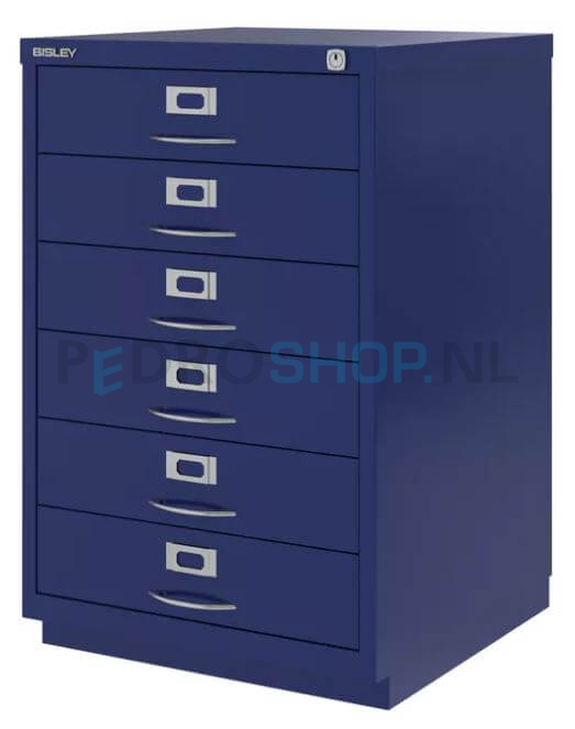 Ladenkast Bisley F-serie, 6 laden, donkerblauw