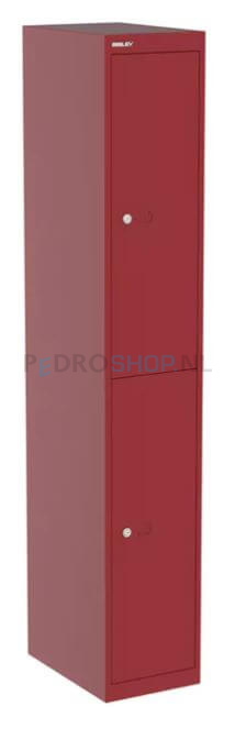 Bisley Basic garderobekast, 30,5 cm breed, 1-koloms, 2-deurs, rood
