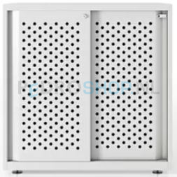 Schuifdeurkast Bisley Glide II, h81,9*b80*d47 cm, perfo, wit