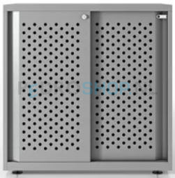 Schuifdeurkast Bisley Glide II, h81,9*b80*d47 cm, perfo, zilvergrijs