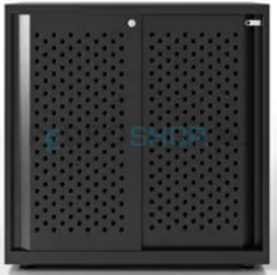 Schuifdeurkast Bisley Glide II, h81,9*b80*d47 cm, perfo, zwart