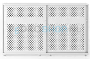 Schuifdeurkast Bisley Glide II, h116,1*b200*d47 cm, perfo, wit