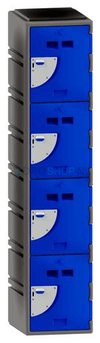 Polyethyleen locker FSP, 1-koloms, 4-deurs, 172*38*45 cm, donkerblauw