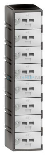 Polyethyleen locker FSP, 1-koloms, 8-deurs, 172*38*45 cm, wit