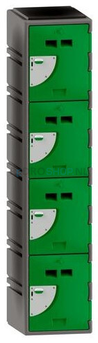 Polyethyleen locker FSP, 1-koloms, 4-deurs, 172*38*45 cm, groen