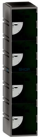 Polyethyleen locker FSP, 1-koloms, 4-deurs, 172*38*45 cm, bosgroen