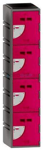 Polyethyleen locker FSP, 1-koloms, 4-deurs, 172*38*45 cm, magenta