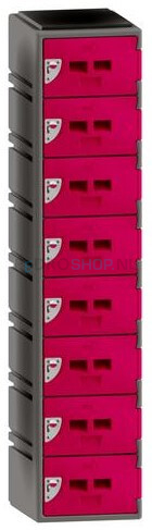 Polyethyleen locker FSP, 1-koloms, 8-deurs, 172*38*45 cm, magenta