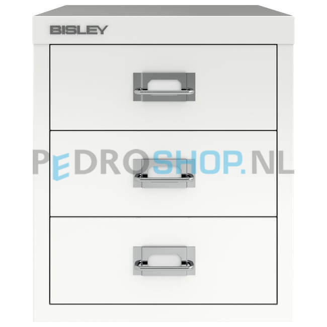 Meerladenkast Bisley-3, A4 formaat, 3 laden, wit