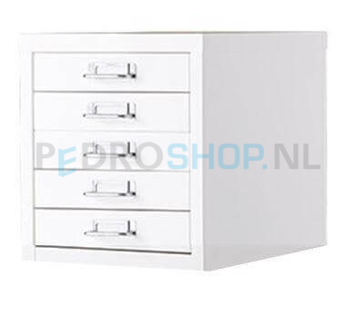 Meerladenkast PDC-05, A4 formaat, 5 laden, wit