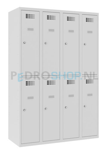 SQ Classic garderobekast, lichtgrijs, 4-koloms, 8-deurs, 180*120*50 cm