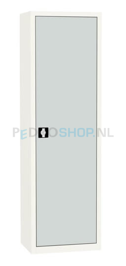 Draaideurkast SQ-202, 199*80*43,5 lichtgrijs, 4 legborden