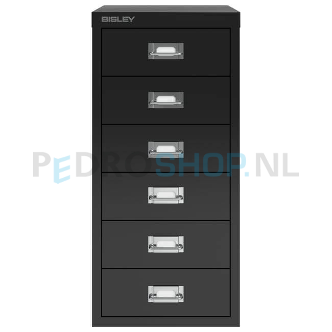 Meerladenkast Bisley -6, A4 formaat, 6 laden, zwart
