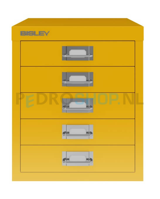 Meerladenkast Bisley-5, A4 formaat, 5 laden, geel
