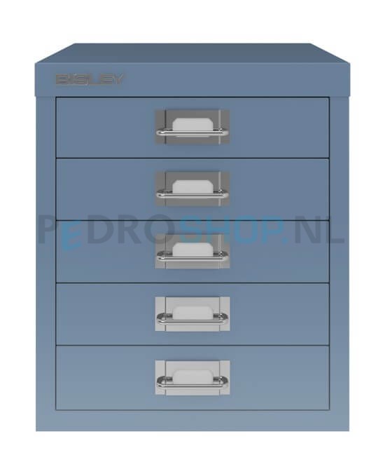 Meerladenkast Bisley-5, A4 formaat, 5 laden, blauw