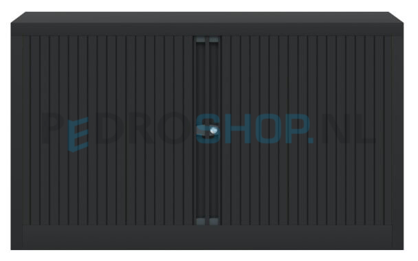 Archiefkast AKS met roldeur, zwart, 1 legbord, laag model, 70*120*43